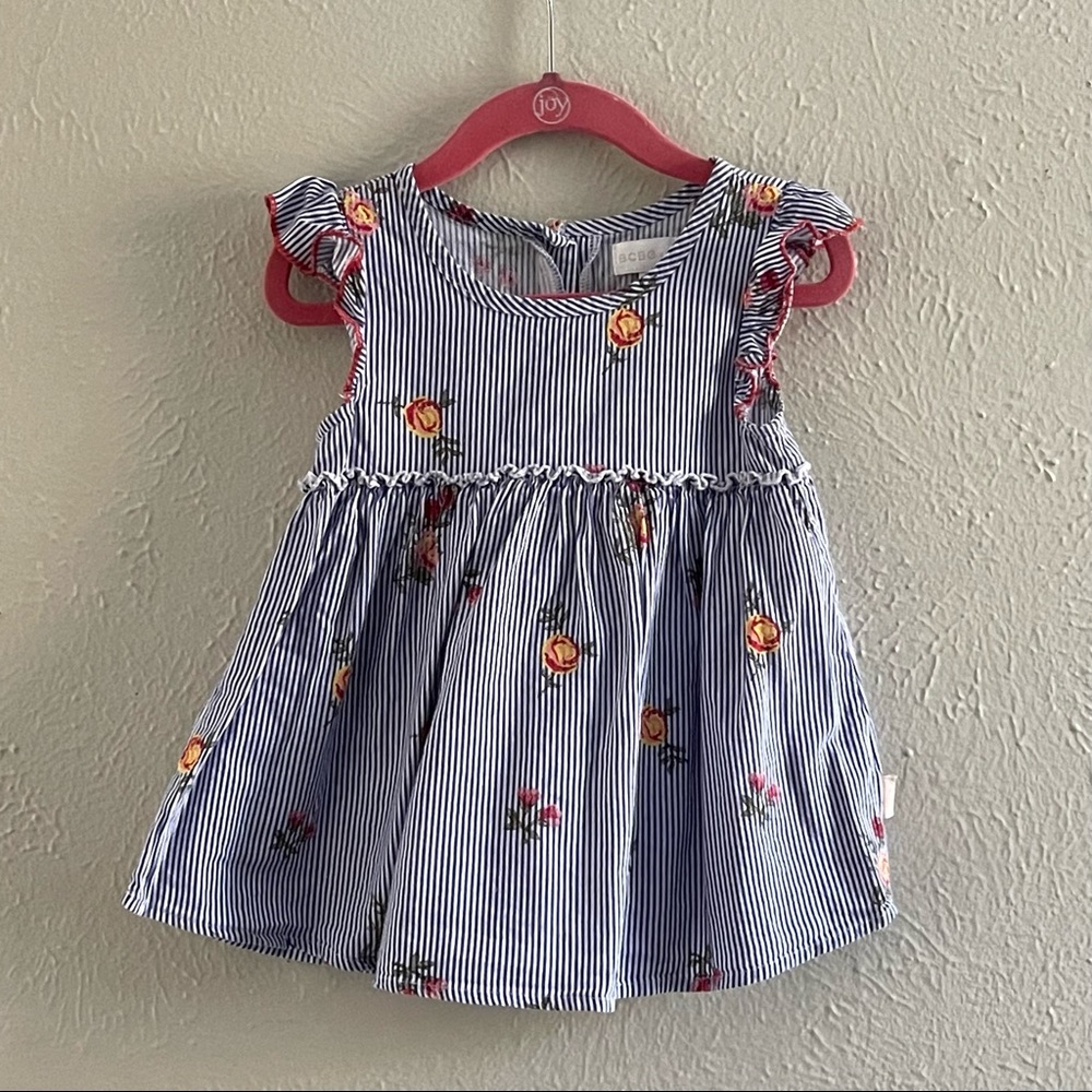 BCBGirls Toddler Dress Size 3T • Summer Stripes Roses Floral baby dress
